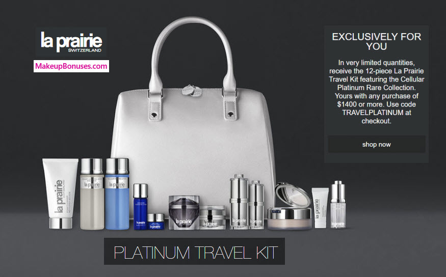 Receive a free 13-pc gift with your $1400 La Prairie purchase
