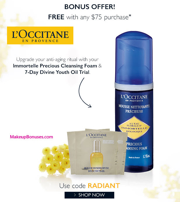 Receive a free 8-pc gift with your $75 L'Occitane purchase