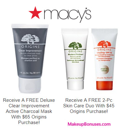 Receive a free 3-pc gift with your $65 Origins purchase
