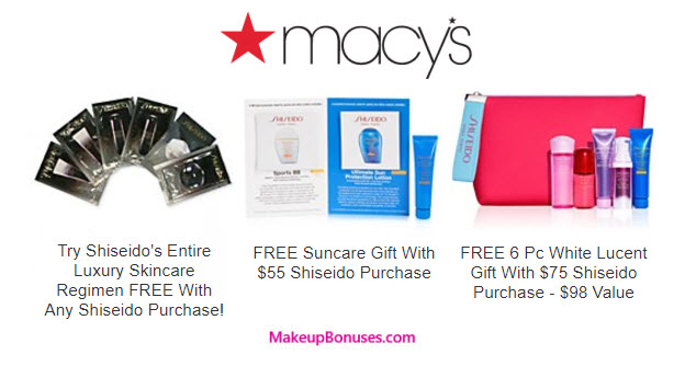 Receive a free 14-pc gift with your $75 Shiseido purchase