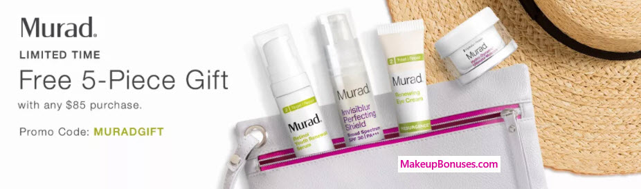 Receive a free 5-pc gift with your $85 Murad purchase