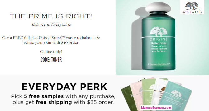 Receive a free 6-pc gift with your $40 Origins purchase