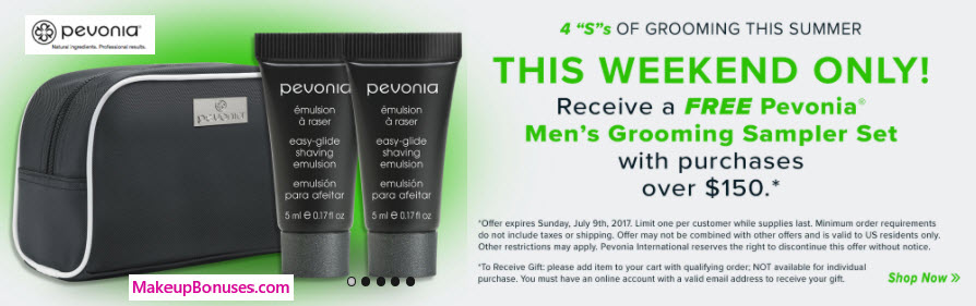Receive a free 3-pc gift with your $150 Pevonia purchase