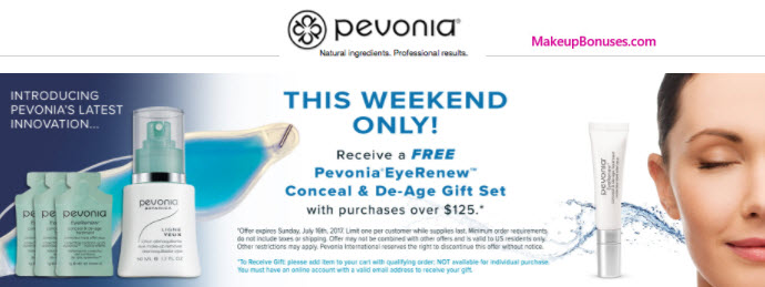 Receive a free 4-pc gift with your $125 Pevonia purchase