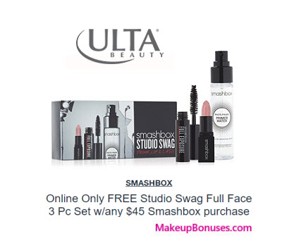 Receive a free 3-pc gift with your $45 Smashbox purchase