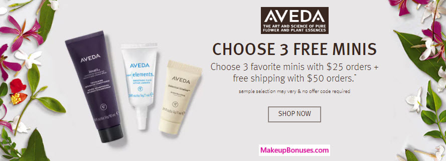 Receive your choice of 3-pc gift with your $25 Aveda purchase