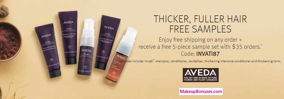 Receive a free 5-pc gift with your $35 Aveda purchase