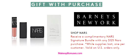Receive a free 3-pc gift with your $125 NARS purchase