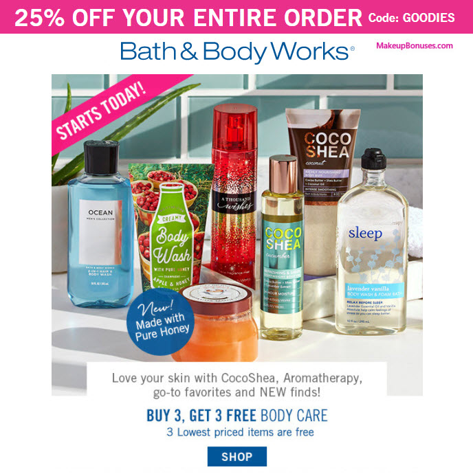 Receive a free 3-pc gift with your 3 Body Care Products purchase