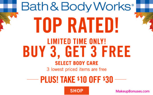 Receive a free 3-pc gift with your 3 Body Care items purchase