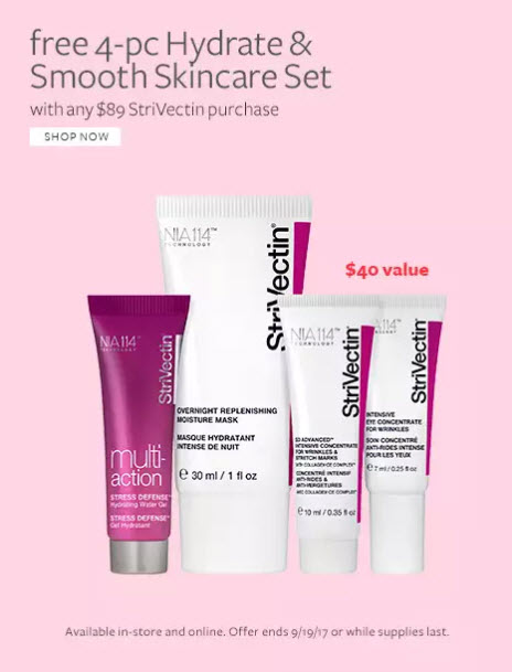 Receive a free 4-pc gift with your $89 StriVectin purchase