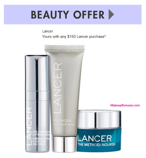 Receive a free 3-pc gift with your $150 LANCER purchase