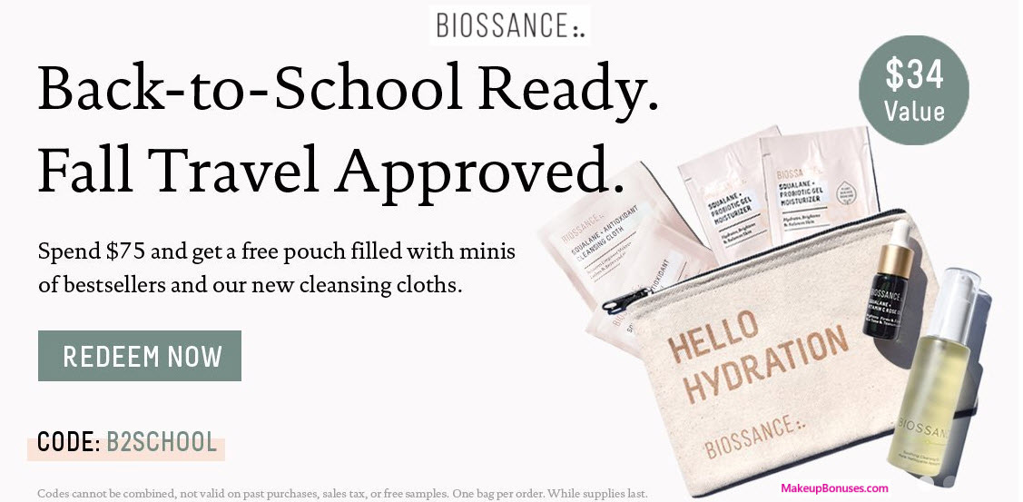 Receive a free 7-pc gift with your $75 Biossance purchase