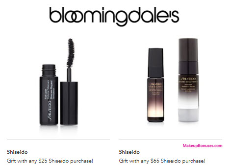 Receive a free 3-pc gift with your $65 Shiseido purchase