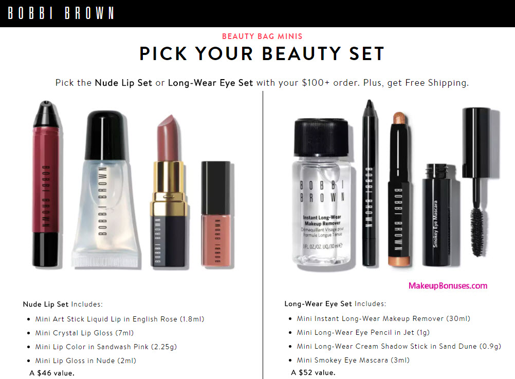 Receive your choice of 4-pc gift with your $100 Bobbi Brown purchase