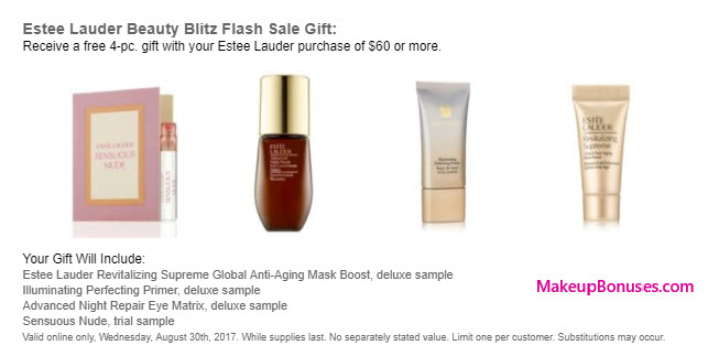 Receive a free 4-pc gift with your $60 Estée Lauder purchase