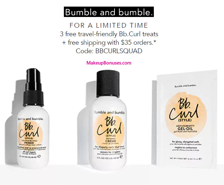 Receive a free 3-pc gift with your $35 Bumble and bumble purchase