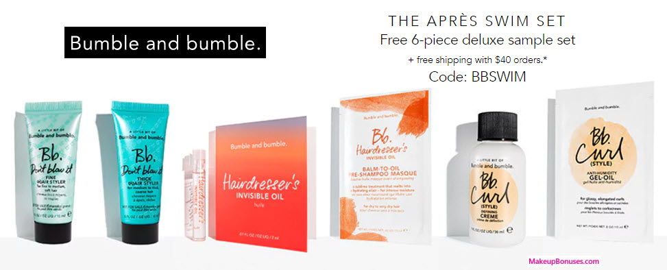 Receive a free 6-pc gift with your $40 Bumble and bumble purchase