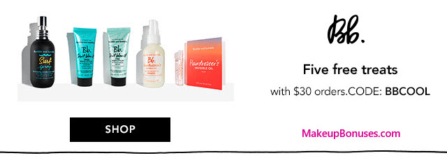 Receive a free 5-pc gift with your $30 Bumble and bumble purchase