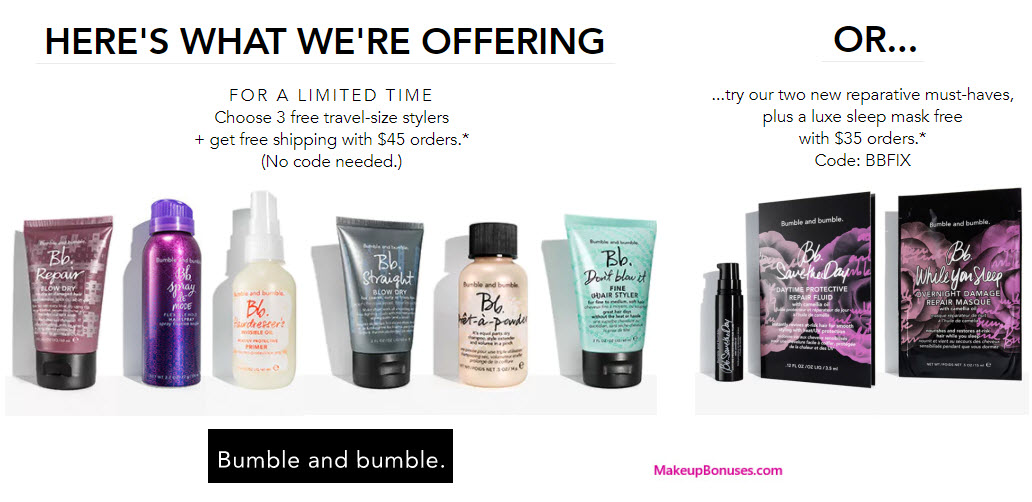 Receive your choice of 3-pc gift with your $35 Bumble and bumble purchase