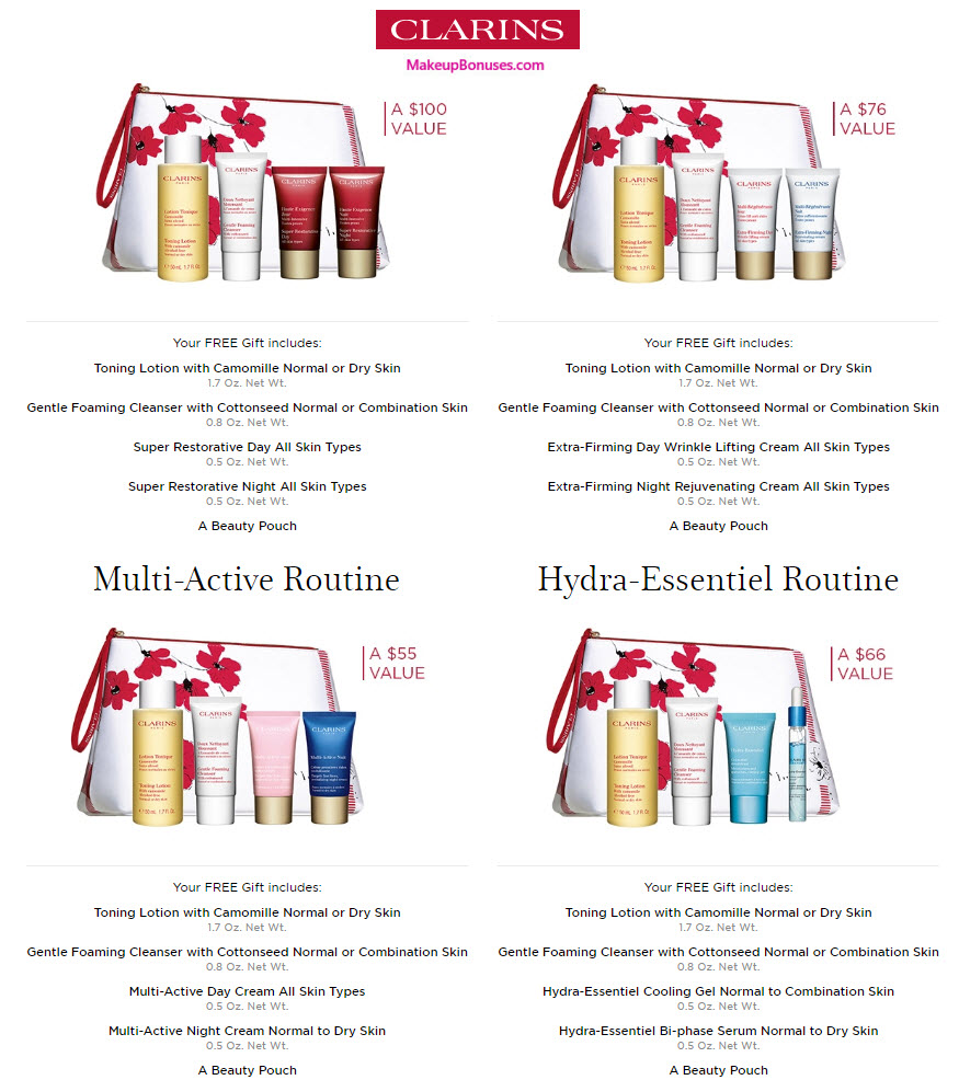 Receive your choice of 5-pc gift with your $100 Clarins purchase