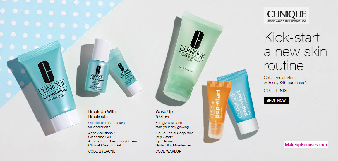 Receive a free 3-pc gift with your $45 Clinique purchase
