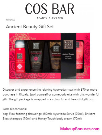 Receive a free 4-pc gift with your $70 Rituals purchase