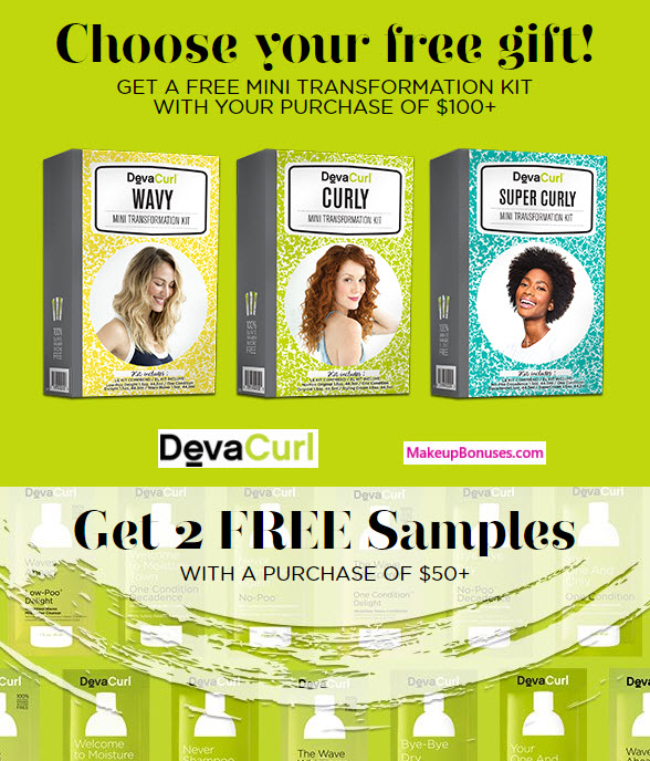 Receive a free 3-pc gift with your $100 DevaCurl purchase
