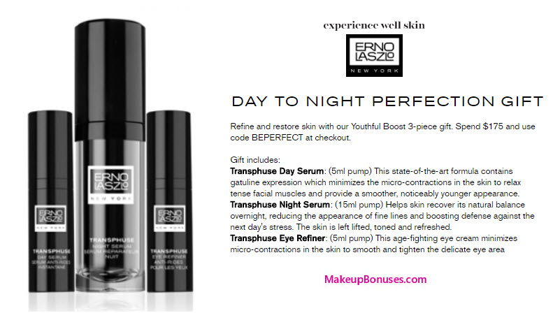 Receive a free 3-pc gift with your $175 Erno Laszlo purchase