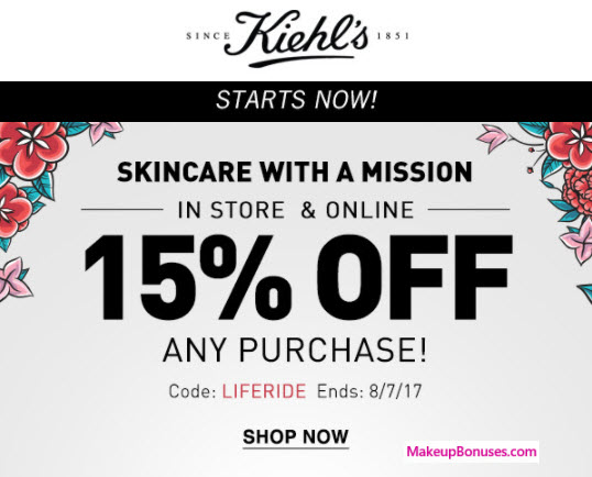 Kiehl's Sale - MakeupBonuses.com