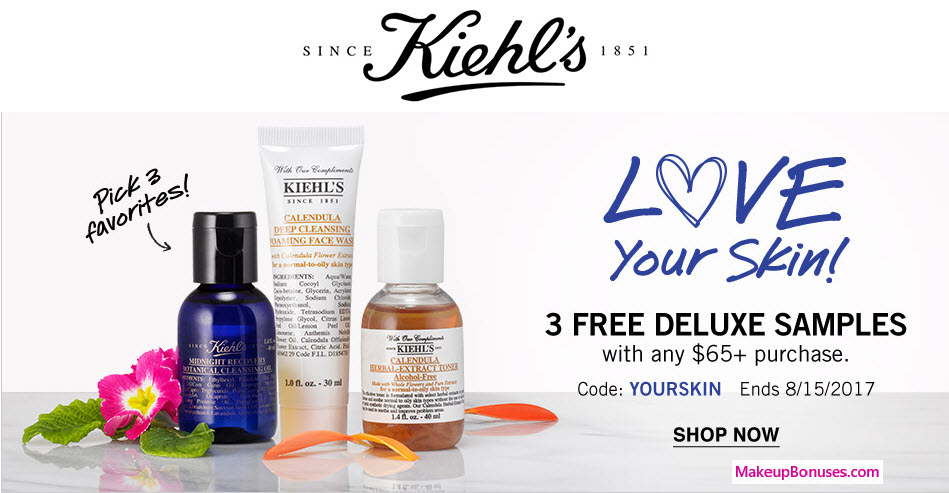 Receive your choice of 3-pc gift with your $65 Kiehl's purchase
