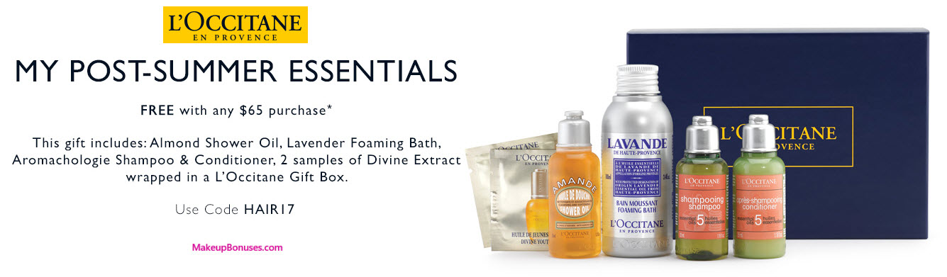 Receive a free 6-pc gift with your $65 L'Occitane purchase