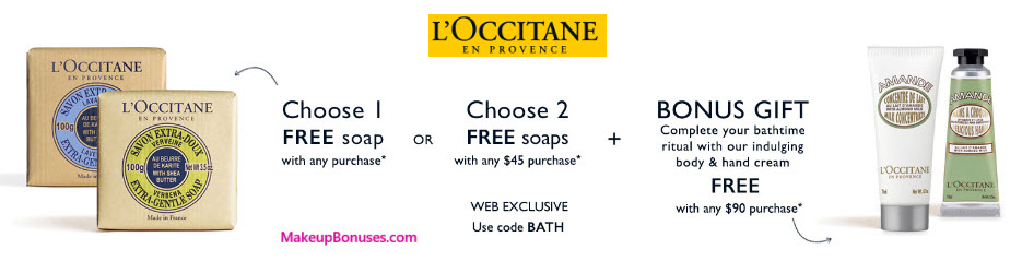Receive a free 4-pc gift with your $90 L'Occitane purchase