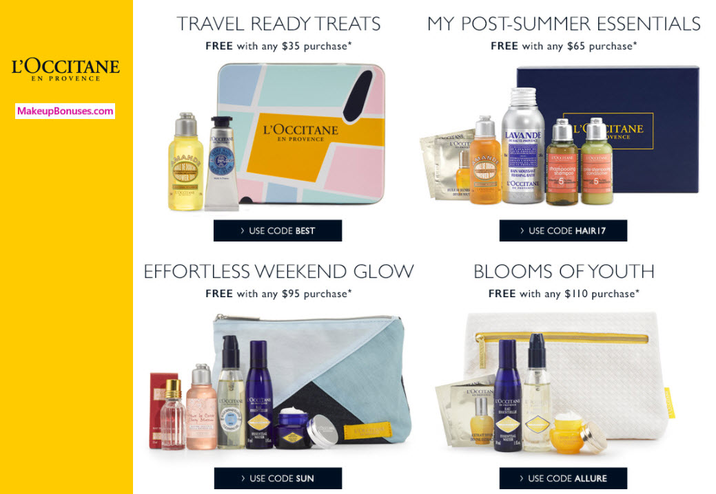 Receive a free 6-pc gift with your $95 L'Occitane purchase