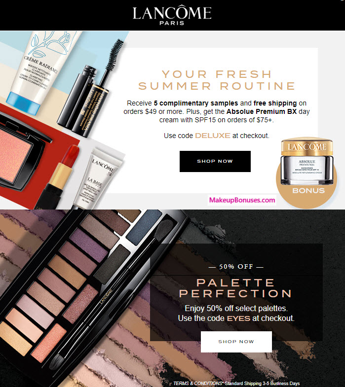 Receive a free 6-pc gift with your $75 Lancôme purchase
