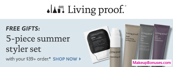 Receive a free 5-pc gift with your $39 Living Proof purchase