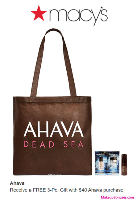 Receive a free 3-pc gift with your $40 AHAVA purchase