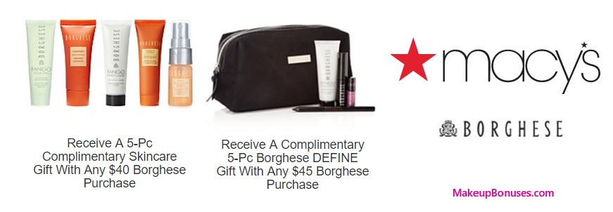 Receive a free 5-pc gift with your $40 Borghese purchase