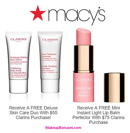 Receive a free 3-pc gift with your $75 Clarins purchase