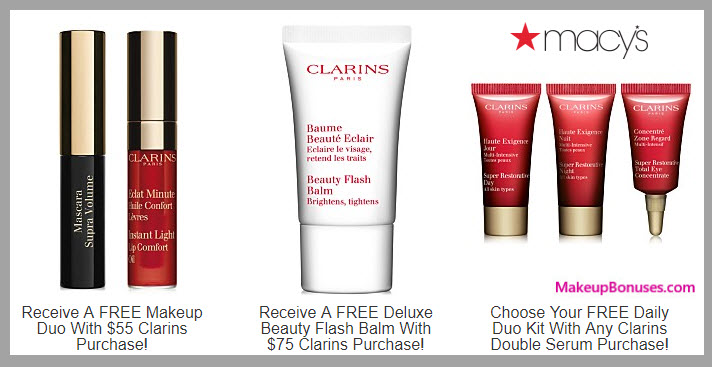 Receive a free 3-pc gift with your $75 Clarins purchase