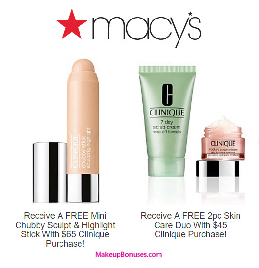 Receive a free 3-pc gift with your $65 Clinique purchase