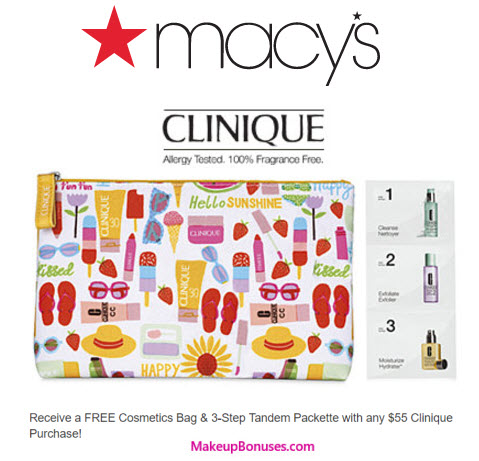 Receive a free 4-pc gift with your $55 Clinique purchase