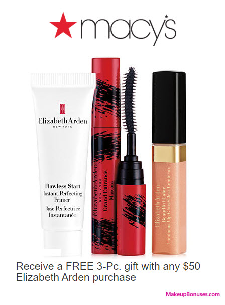 Receive a free 3-pc gift with your $50 Elizabeth Arden purchase