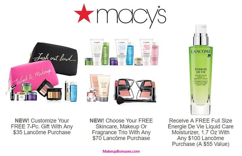 Receive a free 11-pc gift with your $100 Lancôme purchase