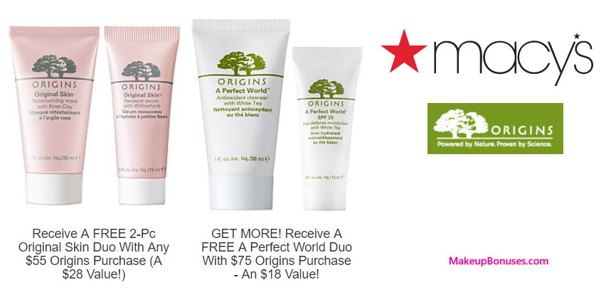 Receive a free 4-pc gift with your $75 Origins purchase