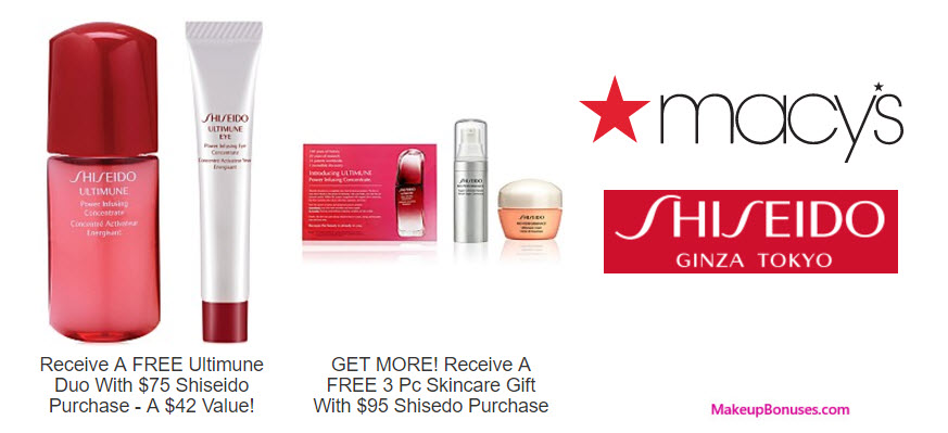 Receive a free 5-pc gift with your $95 Shiseido purchase