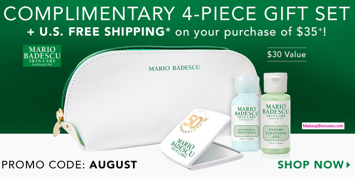 Receive a free 4-pc gift with your $35 Mario Badescu purchase