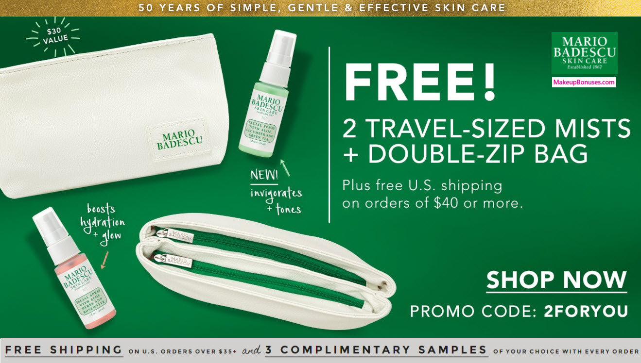 Receive a free 3-pc gift with your $40 Mario Badescu purchase