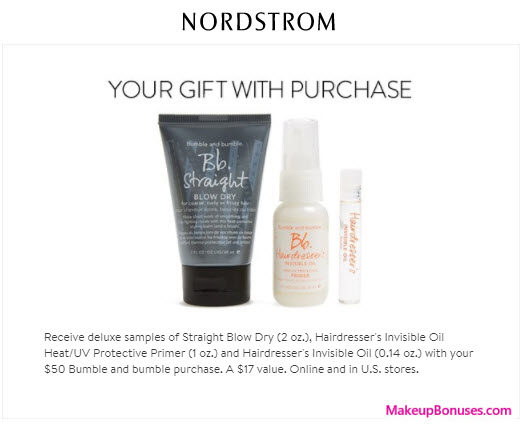 Receive a free 3-pc gift with your $50 Bumble and bumble purchase