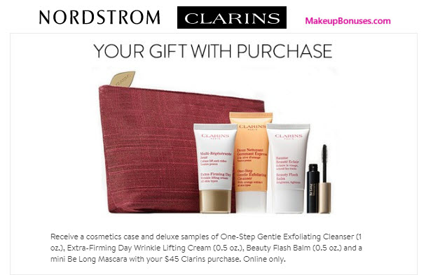 Receive a free 5-pc gift with your $45 Clarins purchase